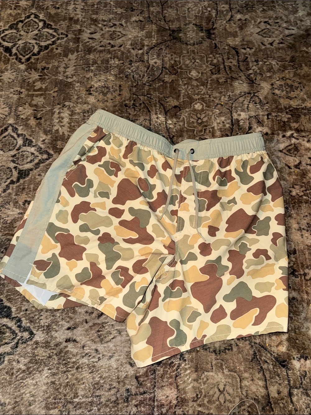 Men's Camouflage Swim Trunks - Green/Brown/Tan